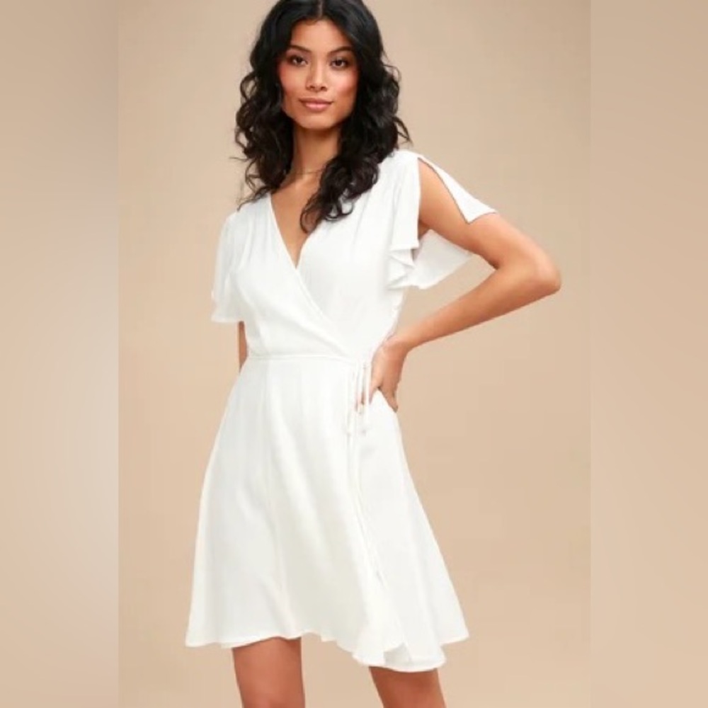 Lulus Harbor Point White Wrap Dress
